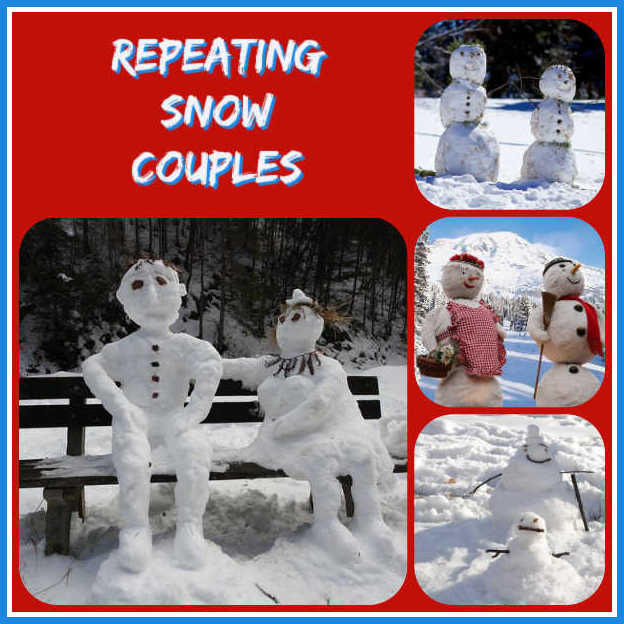 REPEATING SNOW COUPLES (Word Prompt) #writing #prompt #WordPrompt #ragtag #repeatingshapes #repeating #shapes #snow #build #repeat #couples