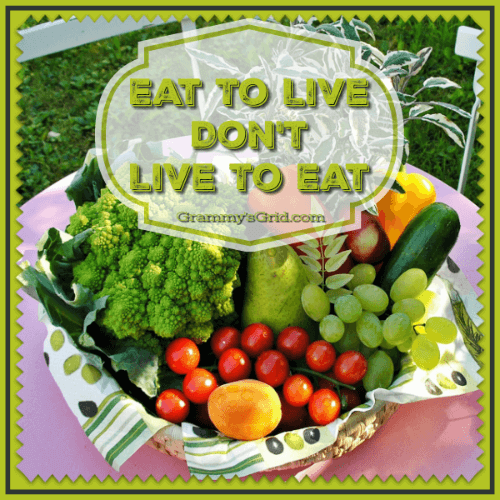 Quote - Eat to live don't live to eat!